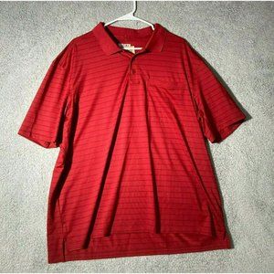 DULUTH TRADING Polo Shirt Mens Size XL Red Striped Short Sleeve Relaxed NWT